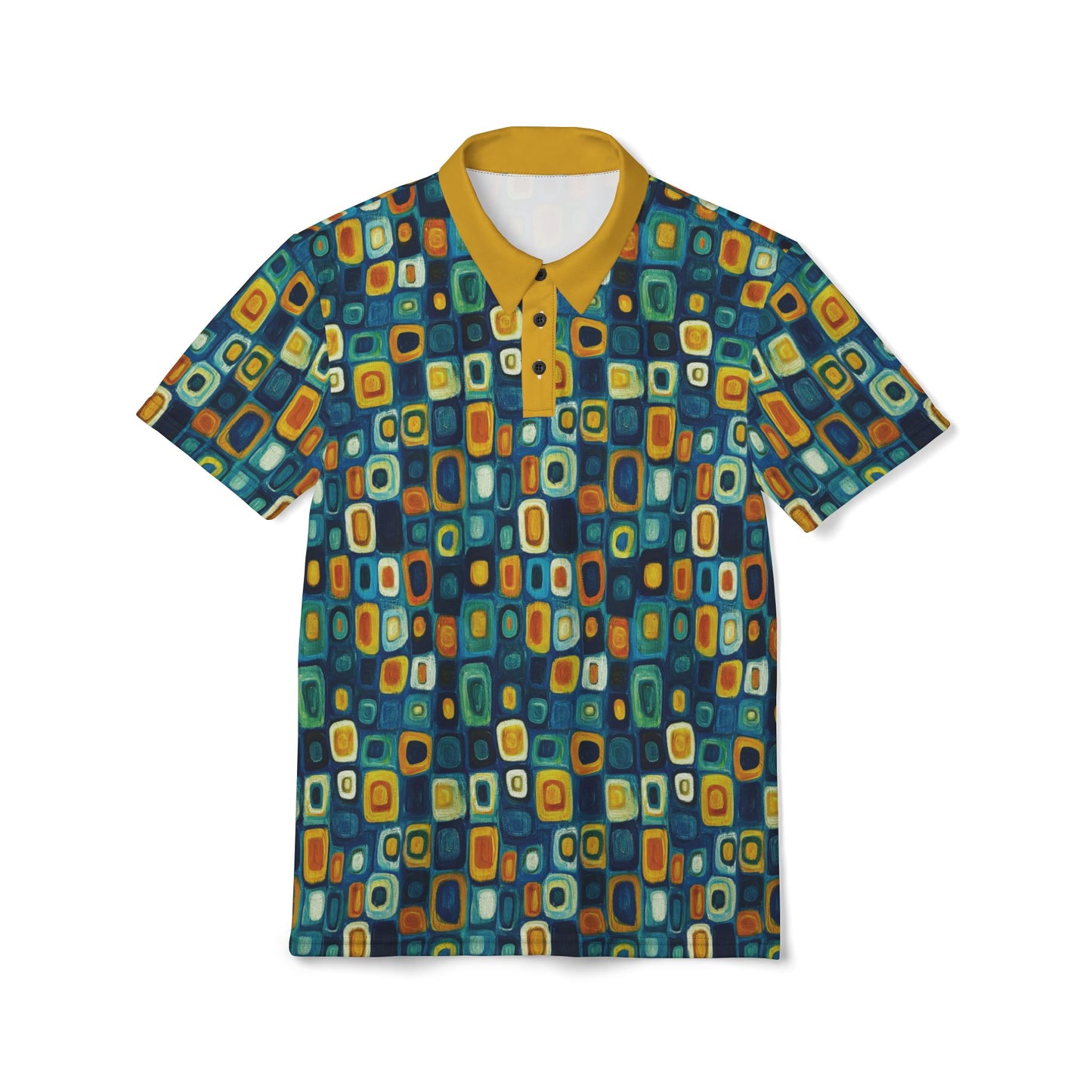"Soul Mosaic", Unisex Polo Shirt (Yellow Collar)