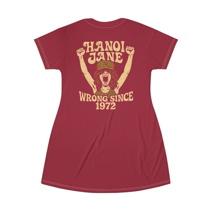 "Hanoi Jane", T-Shirt Dress (Harvard Crimson)