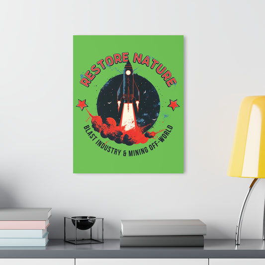 "Restore Nature", Acrylic Wall Prints (French Cleat Hanging) (Neon Green)