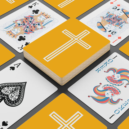"A Simple Cross", Chrsitian Playing Cards (Honey Yellow)