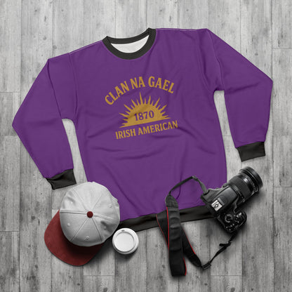 "Clan na Gael - Irish American", Unisex Sweatshirt (Vesper Violet)
