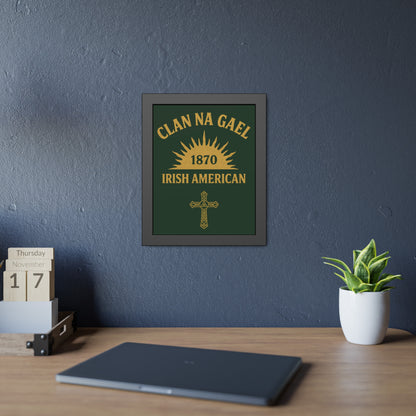 "Clan na Gael - Irish American", Framed Paper Poster (Fenian Green)