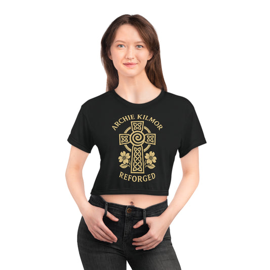 "Archie Kilmor Cross - Reforged" #01, Crop Tee (Moonless Black)