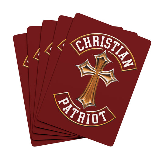 "Christian Patriot" #03, Christian Playing Cards (Dark Blood Red)