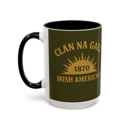 "Clan na Gael - Irish American", Colorful Mugs (11oz, 15oz) (Fianna Green)